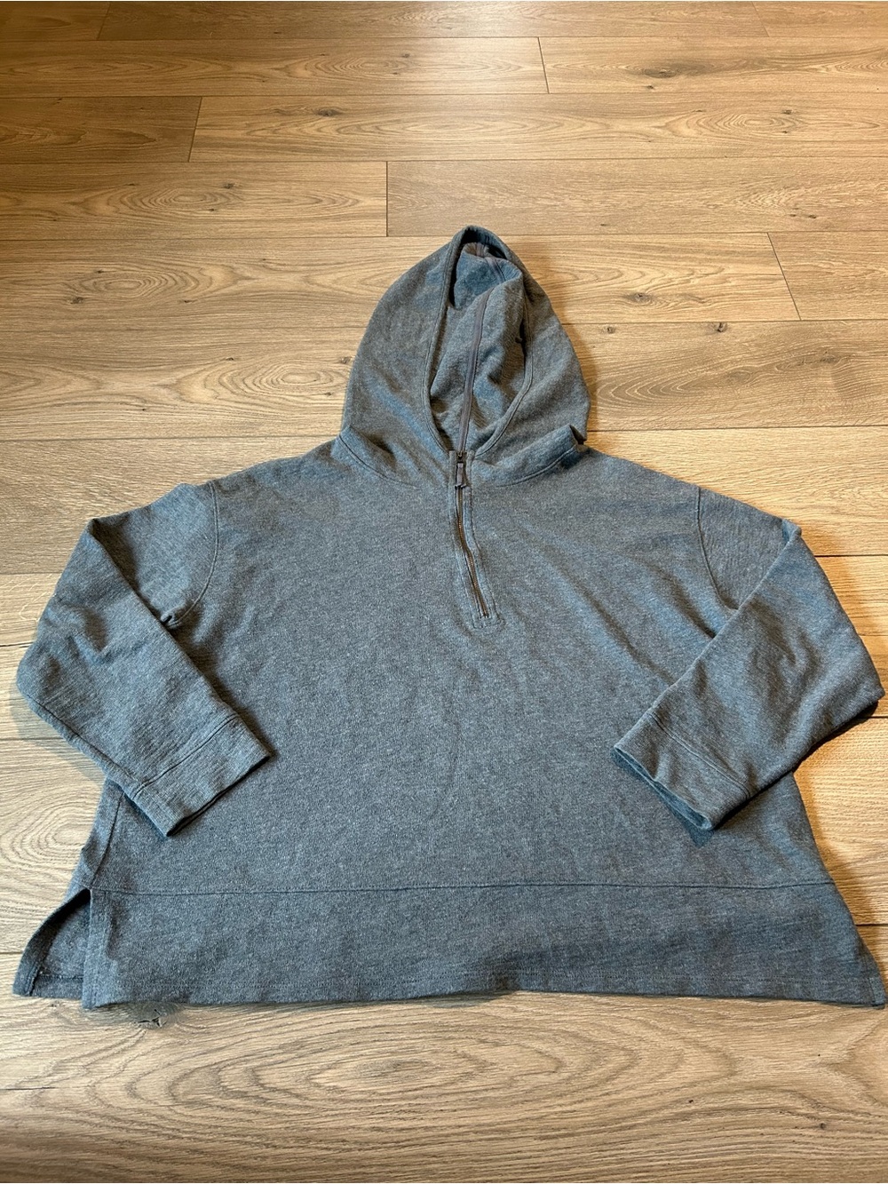 Poetry Dusty Blue Cotton / Alpaca Blend Oversized Hoodie Size 14